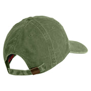Marines Veteran Embroidered Washed Solid Pigment Dyed Cotton Twill Brass Buckle Cap