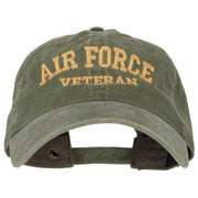 Air Force Veteran Letters Embroidered Washed Cap