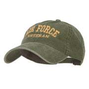 Air Force Veteran Letters Embroidered Washed Cap