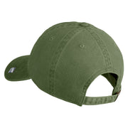 Air Force Veteran Text Embroidered Washed Solid Pigment Dyed Cotton Twill Brass Buckle Cap - Olive OSFM