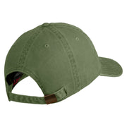 Air Force Veteran Text Embroidered Washed Solid Pigment Dyed Cotton Twill Brass Buckle Cap - Olive OSFM