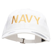 Licensed United States Navy Unstructured Low Profile 6 panel Cotton Cap - White OSFM