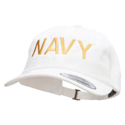 Licensed United States Navy Unstructured Low Profile 6 panel Cotton Cap - White OSFM