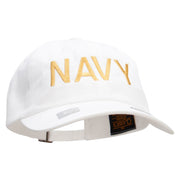 Licensed United States Navy Unstructured Low Profile 6 panel Cotton Cap - White OSFM