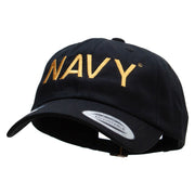 Licensed United States Navy Unstructured Low Profile 6 panel Cotton Cap - Black OSFM