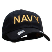 Licensed United States Navy Unstructured Low Profile 6 panel Cotton Cap - Black OSFM