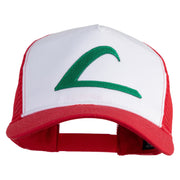 Ash Ketchum League Expo Patched 5 Panel Pet Spun Mesh Cap - White-Red OSFM