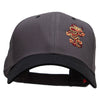 Tiny Red Black Asian Dragon Patched Two Tone Cotton Twill Low Profile Strap Cap - Black-Charcoal OSFM