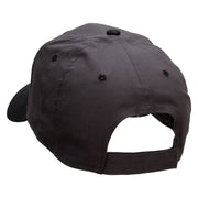 Tiny Red Black Asian Dragon Patched Two Tone Cotton Twill Low Profile Strap Cap - Black-Charcoal OSFM