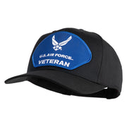 U.S. Air Force Veteran Blue Patched Solid Cotton Twill Pro Style Cap - Black OSFM