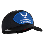 U.S. Air Force Veteran Blue Patched Solid Cotton Twill Pro Style Cap - Black OSFM