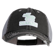 Maine State Moose Patched Low Profile Special Cotton Mesh Cap - Black OSFM