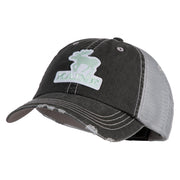 Maine State Moose Patched Low Profile Special Cotton Mesh Cap - Black OSFM