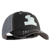 Maine State Moose Patched Low Profile Special Cotton Mesh Cap - Black OSFM
