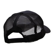 Winking Smiley Face Patched Solid Cotton Twill 5 panel Mesh Back Cap