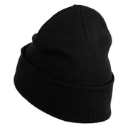 Cluster of Grapes Fruit Iron on Patched 12 Inch Long Knitted Beanie - Black OSFM