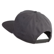 Old English N Faux Leather Patched Cotton Flat Bill Pro Cap - Grey OSFM