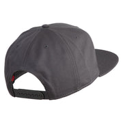 Old English N Faux Leather Patched Cotton Flat Bill Pro Cap - Grey OSFM