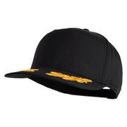 Scrambled Eggs Yellow Patched Solid Cotton Twill 5 Panel Prostyle Snap Cap - Black OSFM