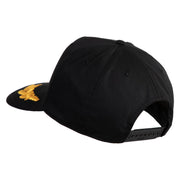 Scrambled Eggs Yellow Patched Solid Cotton Twill 5 Panel Prostyle Snap Cap - Black OSFM