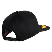 Scrambled Eggs Yellow Patched Solid Cotton Twill 5 Panel Prostyle Snap Cap - Black OSFM