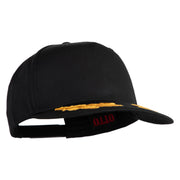 Scrambled Eggs Yellow Patched Solid Cotton Twill 5 Panel Prostyle Snap Cap - Black OSFM