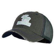 Maine State Moose Patched Low Profile Special Cotton Mesh Cap - Green OSFM