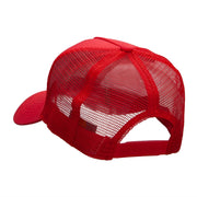 Winking Smiley Face Patched Solid Cotton Twill 5 panel Mesh Back Cap