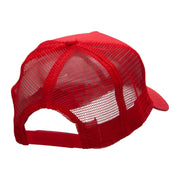 Winking Smiley Face Patched Solid Cotton Twill 5 panel Mesh Back Cap