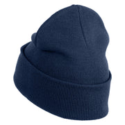 Cluster of Grapes Fruit Iron on Patched 12 Inch Long Knitted Beanie - Navy OSFM