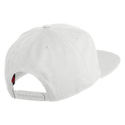 Old English N Faux Leather Patched Cotton Flat Bill Pro Cap - White OSFM
