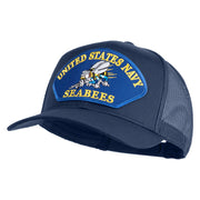 United State Navy Seabees Blue Patched Solid Cotton Twill Mesh Prostyle Cap - Navy OSFM
