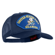 United State Navy Seabees Blue Patched Solid Cotton Twill Mesh Prostyle Cap - Navy OSFM