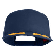 Scrambled Eggs Yellow Patched Solid Cotton Twill 5 Panel Prostyle Snap Cap - Navy OSFM