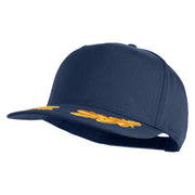 Scrambled Eggs Yellow Patched Solid Cotton Twill 5 Panel Prostyle Snap Cap - Navy OSFM