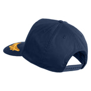 Scrambled Eggs Yellow Patched Solid Cotton Twill 5 Panel Prostyle Snap Cap - Navy OSFM