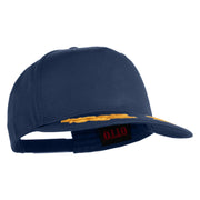 Scrambled Eggs Yellow Patched Solid Cotton Twill 5 Panel Prostyle Snap Cap - Navy OSFM