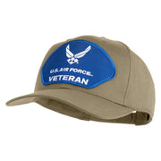 U.S. Air Force Veteran Blue Patched Solid Cotton Twill Pro Style Cap - Khaki OSFM