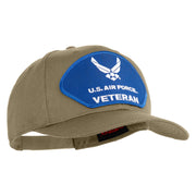 U.S. Air Force Veteran Blue Patched Solid Cotton Twill Pro Style Cap - Khaki OSFM