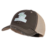 Maine State Moose Patched Low Profile Special Cotton Mesh Cap - Brown-Khaki OSFM