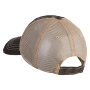 Maine State Moose Patched Low Profile Special Cotton Mesh Cap - Brown-Khaki OSFM