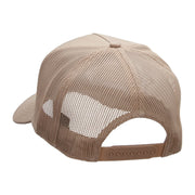 Winking Smiley Face Patched Solid Cotton Twill 5 panel Mesh Back Cap