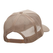 Winking Smiley Face Patched Solid Cotton Twill 5 panel Mesh Back Cap