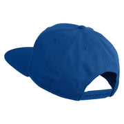 Old English N Faux Leather Patched Cotton Flat Bill Pro Cap - Royal OSFM