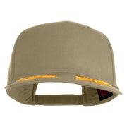 Scrambled Eggs Yellow Patched Solid Cotton Twill 5 Panel Prostyle Snap Cap - Khaki OSFM