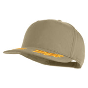 Scrambled Eggs Yellow Patched Solid Cotton Twill 5 Panel Prostyle Snap Cap - Khaki OSFM