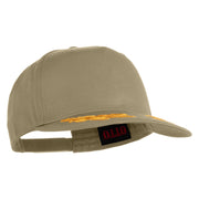 Scrambled Eggs Yellow Patched Solid Cotton Twill 5 Panel Prostyle Snap Cap - Khaki OSFM