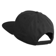 Old English N Faux Leather Patched Cotton Flat Bill Pro Cap - Black OSFM