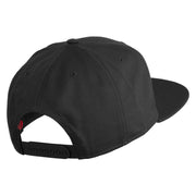 Old English N Faux Leather Patched Cotton Flat Bill Pro Cap - Black OSFM