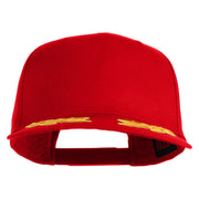 Scrambled Eggs Yellow Patched Solid Cotton Twill 5 Panel Prostyle Snap Cap - Red OSFM